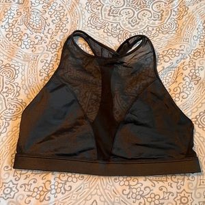 Black mesh high neck victoria secret sport bra Sz S